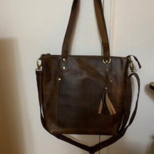 Brown Distressed Rustic Crossbody Bag